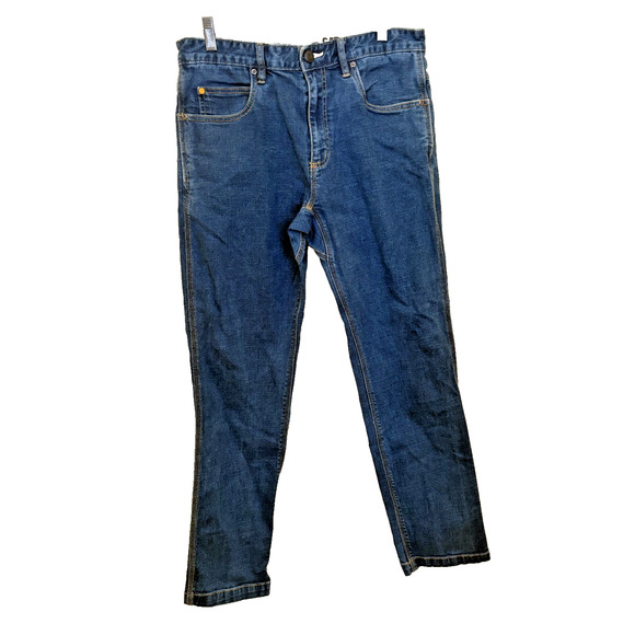 Caterpillar Men Jeans 32x32 Blue Denim Straight Workwear Pockets Mid Rise Cotton - Picture 1 of 5